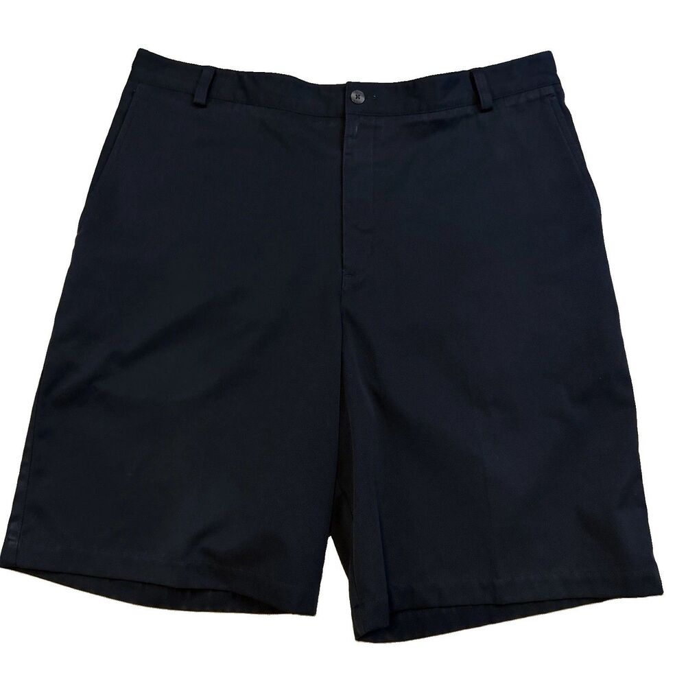 Nike Golf FIT DRY Shorts Mens 38 Navy Blue 11” Inseam Flat Front Performance
